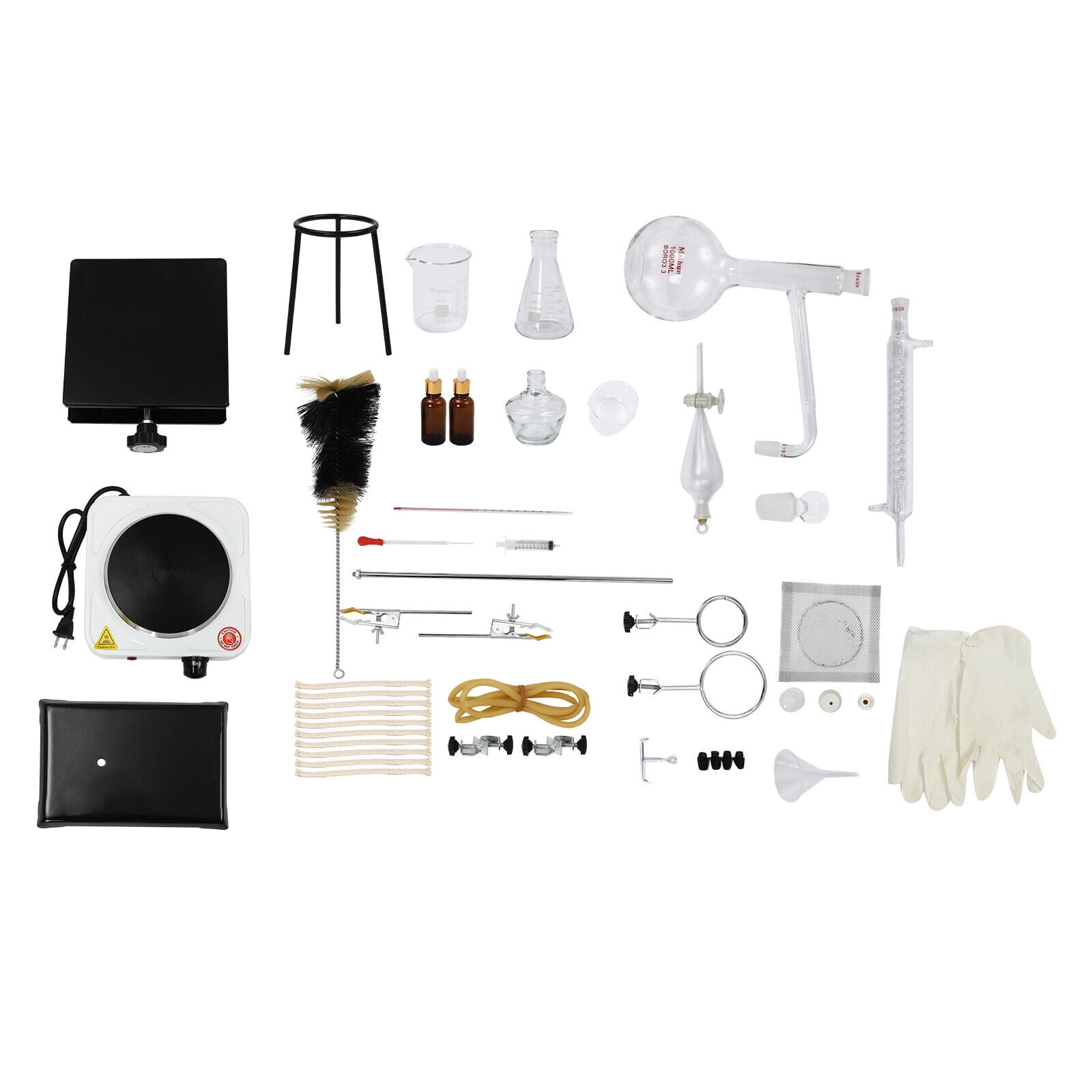 1000W Essential Oil Distillation Apparatus Lab Home Glassware Distillation Kits 1000ml