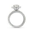 thumbnail image 4 of 3 1/5 ct. t.w Center 7.5MM Round Cut Lab Created Moissanite Diamond Halo Engagement Bridal Ring Set In 14K White Gold Over Sterling Silver (G-H Color, VVS1 Clarity,3.20 Cttw)-5.5, 4 of 7