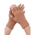 thumbnail image 3 of Deago 2 Pairs Winter Half Finger Gloves Knitted Fingerless Mittens Warm Stretchy Gloves for Men and Women (Coffee), 3 of 9