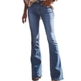 thumbnail image 7 of Miqool Women's Bootcut Jeans Mid Rise Slim Fit Stretchy Denim Flared Pants with Pockets, 7 of 7