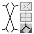 thumbnail image 2 of Correas para sujetar sábanas - Clips entrecruzados ajustables Banda elástica Sábana ajustable Sujetar tirantes Pinzas, 2 piezas / juego Negro, 2 of 5