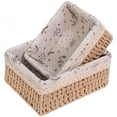 thumbnail image 1 of Hand-Woven Rattan Storage Baskets Set Shelf Baskets Woven Decorative Home Storage Bins Decorative Baskets Organizing Baskets Nesting Baskets(Set of 3-蓝色, 1 of 8