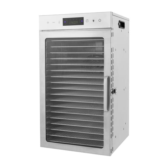18-Layer Stainless Steel Fruit Dryer – Food Dehydrator with Timer, LED Lights, and Circular Heat Dissipation Fan
