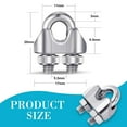 thumbnail image 3 of Generic 50 Pcs 1/8 Inches M3 Stainless Steel Wire Rope Cable Clip Clamp 304 Stainless Steel Wire Rope Clamp Clip Wire Cable Clamp Wire Rope Clips U Bolt Saddle Fastener, 3 of 6
