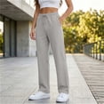 thumbnail image 7 of Lumosvexa Women's Drawstring Pants, Elastic Waist Side Pockets Straight Leg Fall Active Casual Pants Gray 3XL, 7 of 7