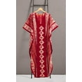 thumbnail image 6 of HAPPY BAY Women's Summer Relaxed Fit Caftan House Sleep Shirt Loungewear Dashiki Dresses for Women 2X-3X Stripes, Maroon, 6 of 6
