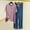 Purple, variant on BUIGTTKLOP Pajama Sets for Women 2 Piece Short Sleeve Crewneck Tops Wide Leg Pants Lounge Sets Homewear