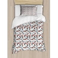 thumbnail image 1 of Geometric Twin Size Duvet Cover Set, Hexagon and Cubes Pattern Simple Polygonal Design Inspirations with Grunge Effect, Decorative 2 Piece Bedding Set with 1 Pillow Sham, Multicolor, by Ambesonne, 1 of 3
