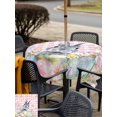 thumbnail image 4 of Outdoor Tablecloth with Umbrella Hole and Zipper, Easter Square Table Cloth 60x60 Inch Waterproof Tablecloth, Spring Rabbit Egg Botanical Flowers Leaf Pink Check Picnic Table Cover for Patio Camping, 4 of 7