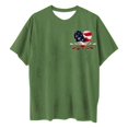 thumbnail image 4 of Camiseta de Cuello Redondo Impresa Delantera Y Trasera Del Día de la Independencia de las Mujeres, Tops Cortos Casuales para las Mujeres, 4 of 5