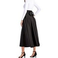 thumbnail image 4 of hhchenyulemon High Waist Pleated Long Skirts Women Lightweight Vintage Flared Skirt Swing Pocket Dress, 4 of 6