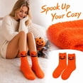 thumbnail image 2 of Evdexr Halloween Socks Women Soft Spooky Fuzzy Socks Cozy Causal Lounge Sock for Stuffers Gifts Halloween with Pumpkin Bat Graphic, 2 of 6