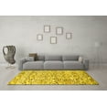 thumbnail image 3 of Ahgly Company Indoor Round Abstract Yellow Modern Area Rugs, 5' Round, 3 of 4