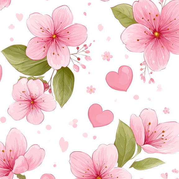 Pink Bow Peel and Stick Wallpaper Pink Floral Blossom Hearts Soft Petals Wall Mural 23.6in x 9.8ft Self Adhesive Removable Wall Paper Renter Friendly Wallpaper for Girls Women Bedroom