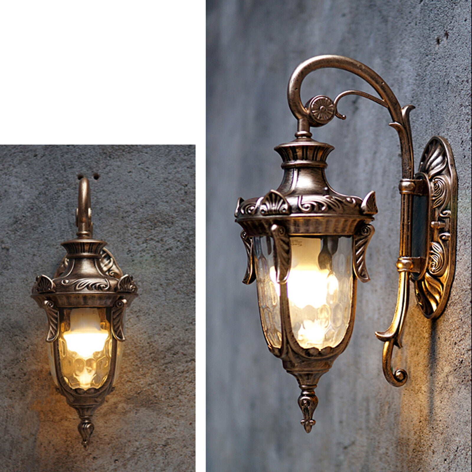 Outdoor Hammered Wall Lanterns Bronzed Wall Light for Porch Patio