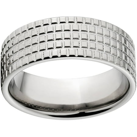 Custom Men's Tire Tread 8mm Stainless Steel Wedding Band with Comfort Fit Design