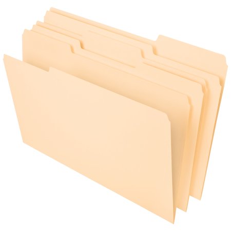 Office Depot File Folders, 1/3 Tab Cut, Legal Size, 30% Recycled, Manila, Pack Of 100, OD753 1/3