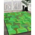 thumbnail image 3 of Ahgly Company Machine Washable Indoor Rectangle Transitional Dark Lime Green Area Rugs, 3' x 5', 3 of 7