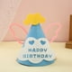 thumbnail image 1 of Sombrero de cumpleaños – tela nube de peluche Pentagram, azul ajustable, rosa y azul cielo, decoración reutilizable para adultos, gorra festiva de cono, 12x16,5 cm, pack de 1, 1 of 6