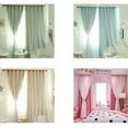 thumbnail image 5 of Topwoner Romance Double-Deck Cloth & Blackout Floor-standing Curtain Star Hollow Curtain Drape High Shading, 5 of 6