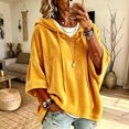 thumbnail image 2 of IAJDKMEK Women's 3/4 Sleeve Velvet Hoodie - Casual Hoodies for Women, Solid Color Pullover, Soft Plush Fall Outfits, Luxe Feel, 2 of 6