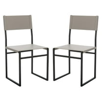 SAFAVIEH Layne Dining Chairs, Light Grey/Black, Set of 2 (18 in. W x 18.8 in. D x 35 in. H)
