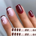 thumbnail image 2 of Christmas 24PCs False Fake Nails Snowflake French Fake Nails Acrylic Nail A, 2 of 8