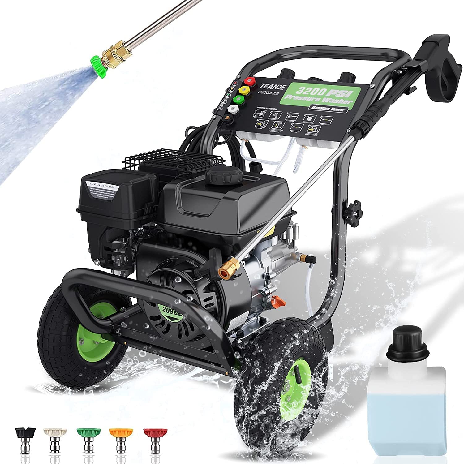 Gas Pressure Washer, 2.6GPM Commercial Power Washer Gas Powered, 209cc