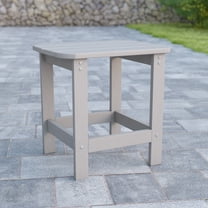 Emma   Oliver Indoor/Outdoor Polyresin Adirondack Side Table for Porch, Patio, or Sunroom in Gray