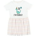 thumbnail image 3 of Inktastic 3rd Birthday 3 Year Old Dinosaur Party Girls Toddler Dress, 3 of 5