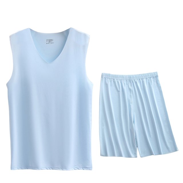 Conjunto Deportivo de los Hombres, Moda Casual de Color Sólido Cuello en V sin Mangas de Elasticidad Superior para el Desgaste Al Aire Libre, Traje Atlético de Humedad