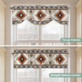 thumbnail image 5 of Brown Gray Boho Tie Up Valance Curtains for Windows, Kitchen Curtains Window Treatments, Southwestern Ethnic Abstract Geometric Short Window Shades Valances for Bedroom Bathroom Cafe 42"x18", 5 of 8