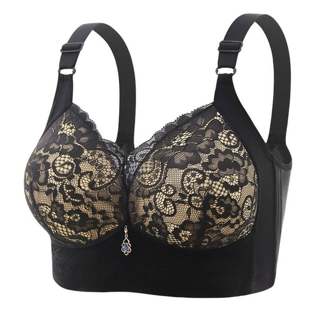 Abcnature Women Daily Comfort Bras Elderly Bras without Steel Rings Plus Size Underwear Front Button Style Bras