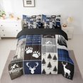 thumbnail image 2 of Homewish Woodland Animal Deer 7pcs Bedding Comforter Set,Rustic Outdoor Adventure Queen Bedding Sets,Patchwork Geometric Checkered Queen Sheet Sets For Teens,Ultra Soft Home Decor Reversible, 2 of 8
