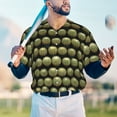 thumbnail image 5 of Zufioo Cactus Farmland Print Men's Baseball Short Sleeve, Moisture Wicking Button-Down Hip Hop Tee-Small, 5 of 7