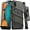 Gun Metal Gray & Black, variant on ZIZO BOLT Series for Samsung Galaxy A10e Case | Heavy-duty Military-grade Drop Protection w/ Kickstand Included Belt Clip Holster Tempered Glass Lanyard (Black/Red)