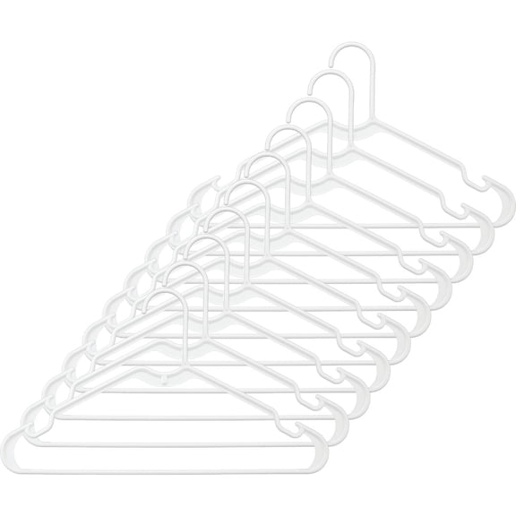 Tamor Plastics Corp. 6808/10WH.14 Cheerful Tubular Plastic Clothes Hanger Pack of 10