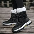 thumbnail image 6 of Women's Winter Snow Boots Outdoor Hiking Skiing Comfortable Anti-Slip Plush Zipper Cold-Resistant Thickened High Boots Black 8 US, 6 of 7