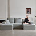 thumbnail image 5 of Wiilayok 107"Cloud Sectional Sofa with 1 Ottoman,Modern Minimalist Upholstered Couches,Oversized Boneless Comfort U Shaped Sofa for Living Room,Deep Seat Corner Couch,Gray (Plush Corduroy Fabric), 5 of 9