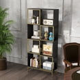 thumbnail image 5 of 4-Tier Industrial Bookcase, Corner Storage Shelf Metal Shelf for Small Space, Living Room, 5 of 11