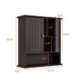thumbnail image 3 of Semiocthome Bathroom Medicine Cabinet Wood 2 Doors Wall Cabinet over the Toilet Storage in Brown, 3 of 8