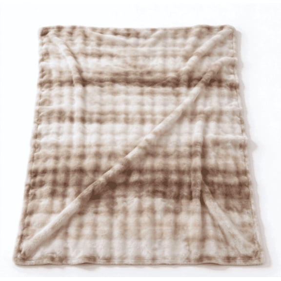 Luxurious Faux Rabbit Fur Bed Blanket - Soft, Thick, and Warm  Throw  All Seasons, Versatile for Sofa, Shawl, Travel, and Gifts