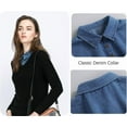 thumbnail image 3 of Zhengup Denim Fake Collar Detachable Dickey Collar Half Shirts Blouse False Collar Top for Women Girls Medium, 3 of 5