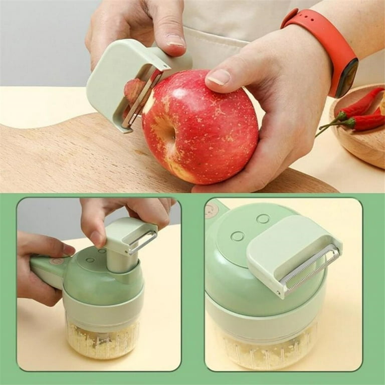 SERIZE 4 In 1 electric vegetable cutter set chili crusher automatic garlic  masher handheld vegetable cutter set kitchen tool