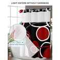 thumbnail image 4 of No Hook Shower Curtain with Snap in Liner,Burgundy Red Color Block Waterproof Bath Curtain Double Layers with See Through Top Window,Abstract Geometric Black Stripe Hotel Shower Curtains 72x72in, 4 of 9