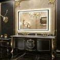 thumbnail image 3 of Keonjinn LED Bathroom Mirror with Lights 40x24 inch Black Metal Framed Front & Back Light Vanity Mirror Baroque Gothic Antifog Stepless Dimmable White/Warm/Natural, Rectangle Wall Mounted Mirror, 3 of 8