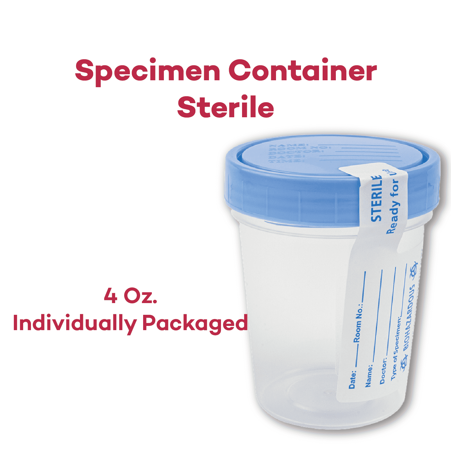 Dealmed Specimen Container with Screw on Leak Resistant Lid | Sterile Single Use Cup with Tamper Evident Seal | 4 oz. (1 Count)