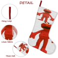 thumbnail image 5 of Elmo Tema: Calcetines de Navidad, fino lino blanco para colgar en escaleras y chimenea, decoración navideña para el hogar, regalo de Navidad. 54cm × 38cm, 5 of 5
