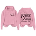 thumbnail image 4 of frariair Unisex Motivational Text Print Hooded Sweatshirt Women Oversized Comfort Fit Crewneck Fleece Casual Top Pink L, 4 of 4
