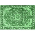 thumbnail image 1 of Ahgly Company Indoor Rectangle Persian Emerald Green Traditional Area Rugs, 7' x 10', 1 of 4